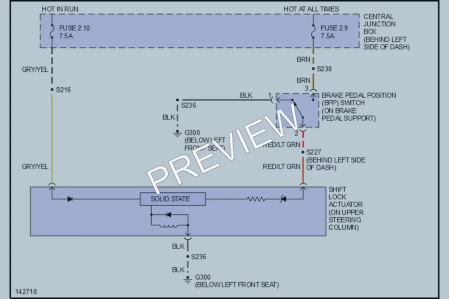 2001 Ford Ranger Shift Interlocks wiring diagram preview