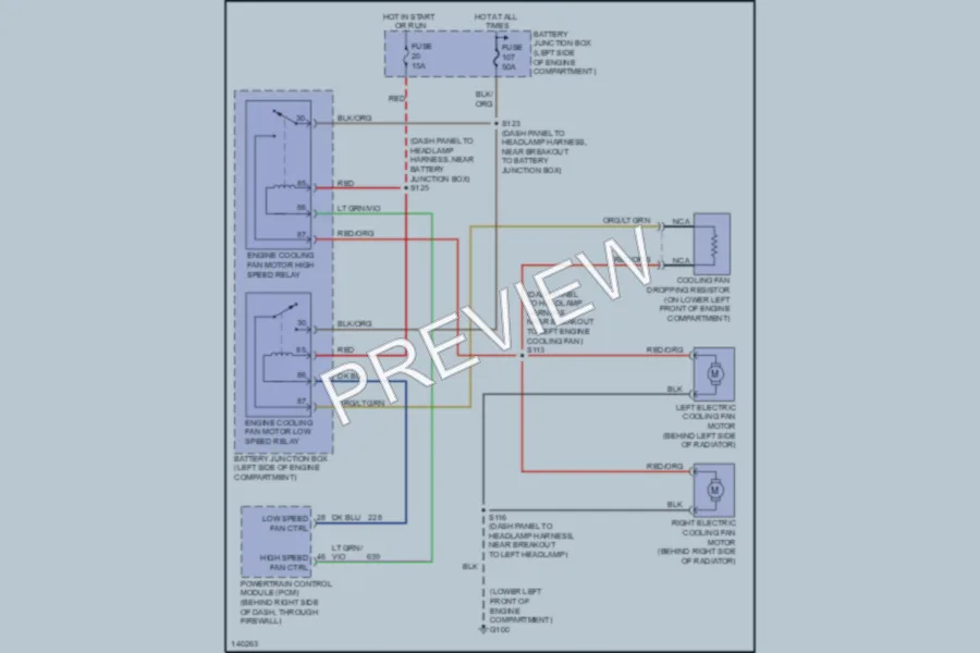 2001 Ford Windstar Cooling Fan wiring diagram preview