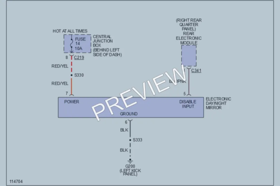 2001 Ford Windstar Power Mirrors wiring diagram preview
