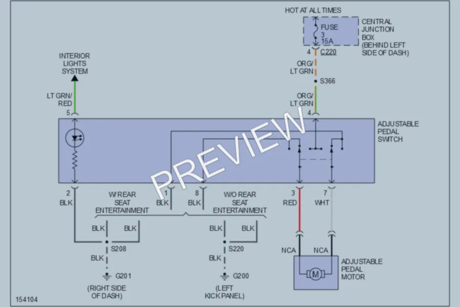 2001 Ford Windstar Power Seats wiring diagram preview