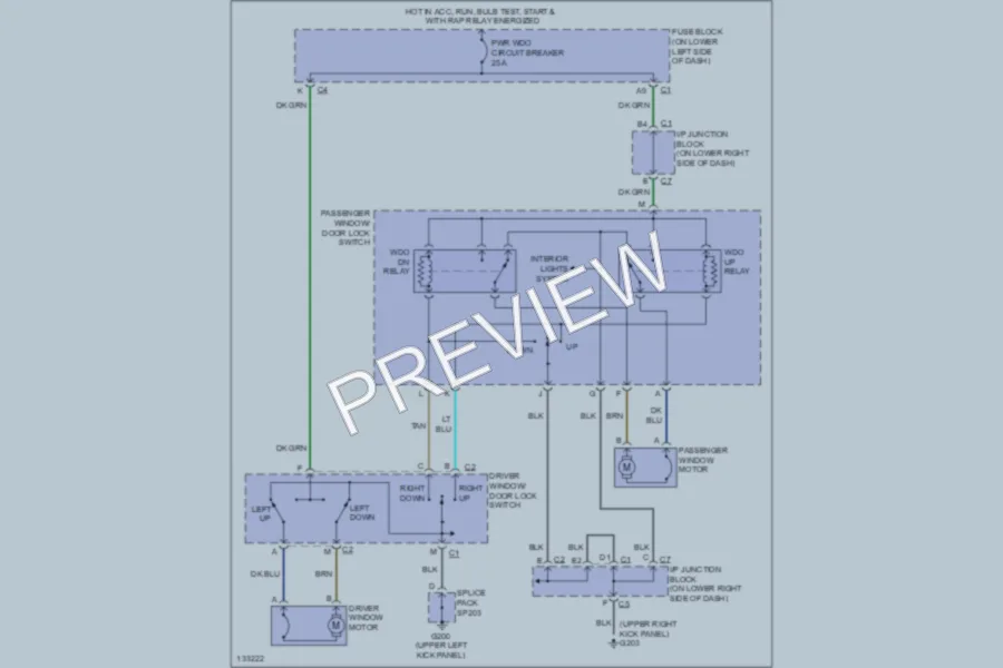 2001 GMC 2500 Hd Power Windows wiring diagram preview
