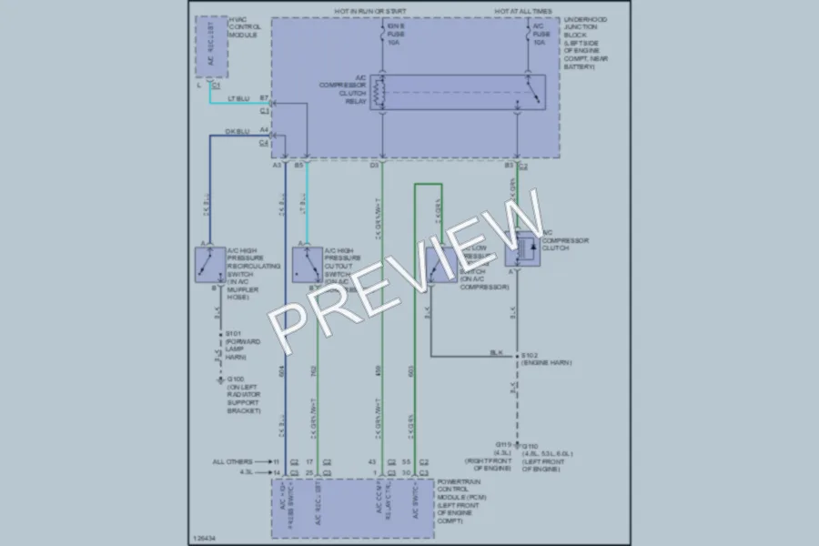 2001 GMC 1500 Air Conditioning wiring diagram preview