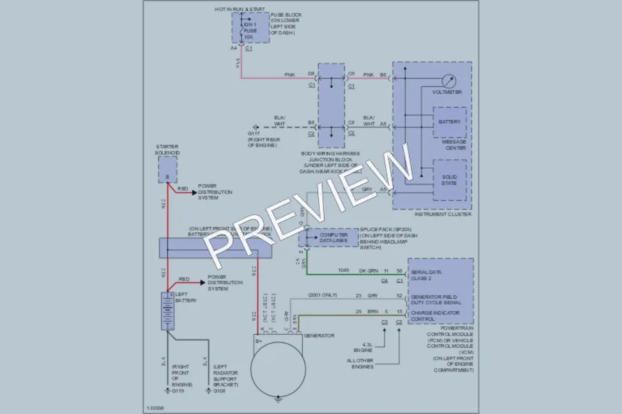 2001 GMC 1500 Starting Charging wiring diagram preview