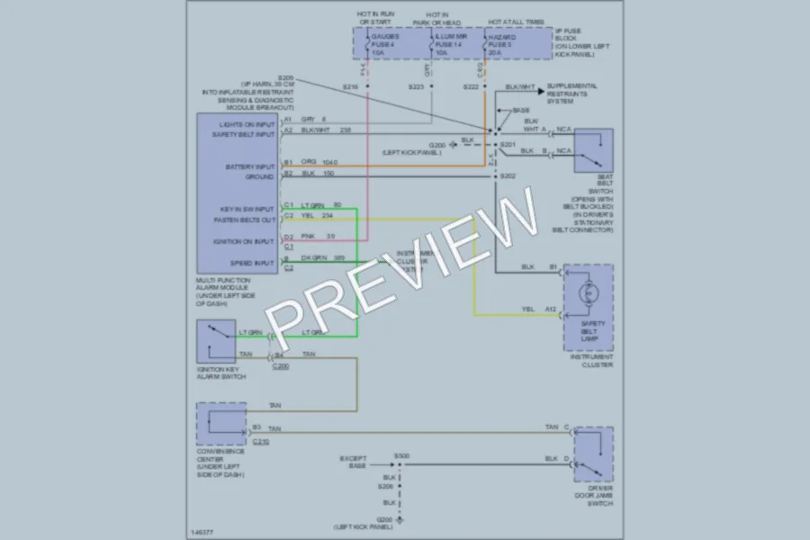 2001 GMC G2500 Warning Systems wiring diagram preview