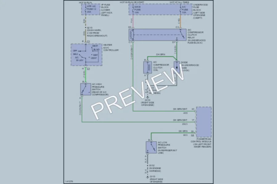 2001 GMC G3500 Air Conditioning wiring diagram preview
