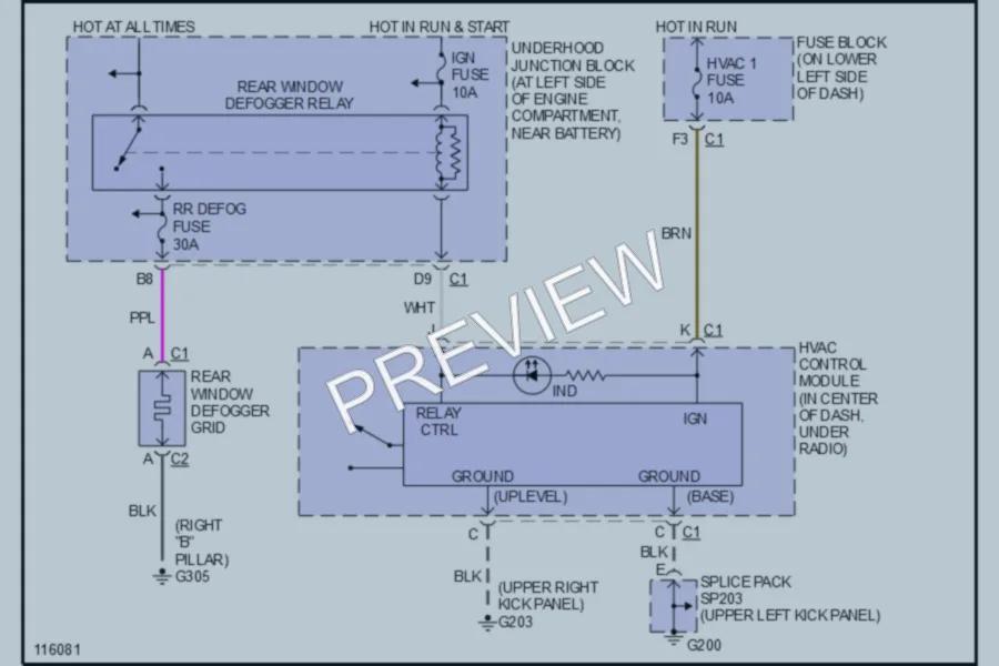 2001 GMC 2500 Hd Defoggers wiring diagram preview