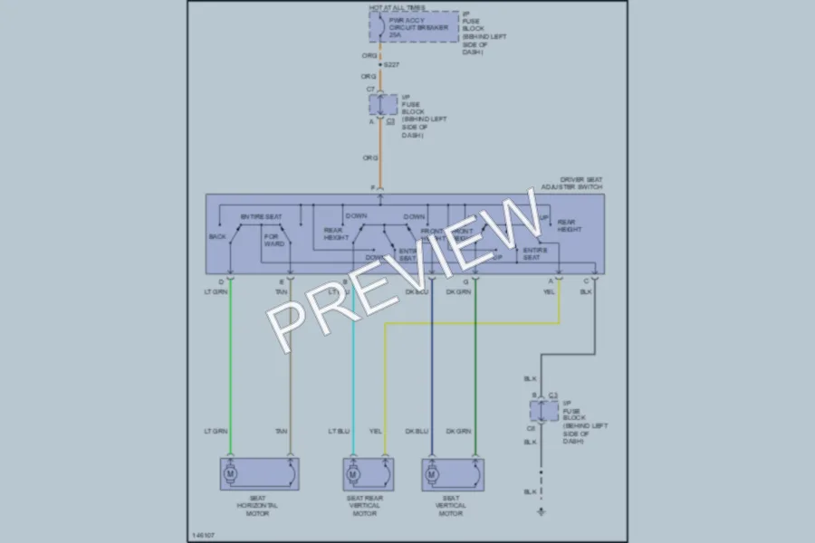 2001 GMC Safari Power Seats wiring diagram preview