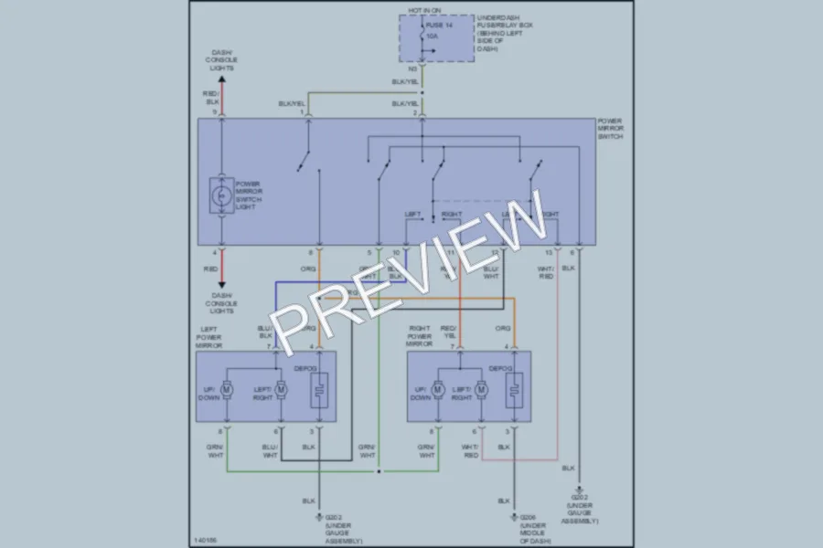 2001 Honda Civic Power Mirrors wiring diagram preview
