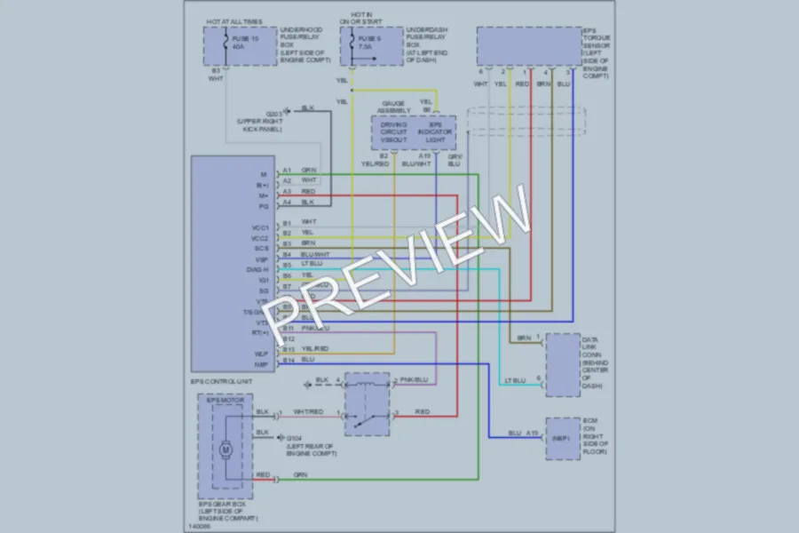 2001 Honda Insight Electronic Power Steering wiring diagram preview
