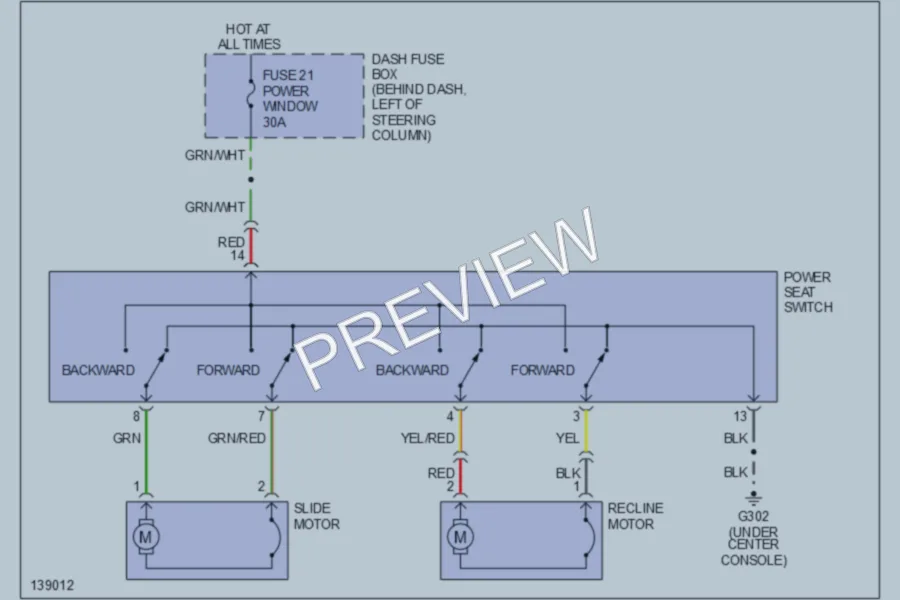 2001 Honda Passport Power Seats wiring diagram preview