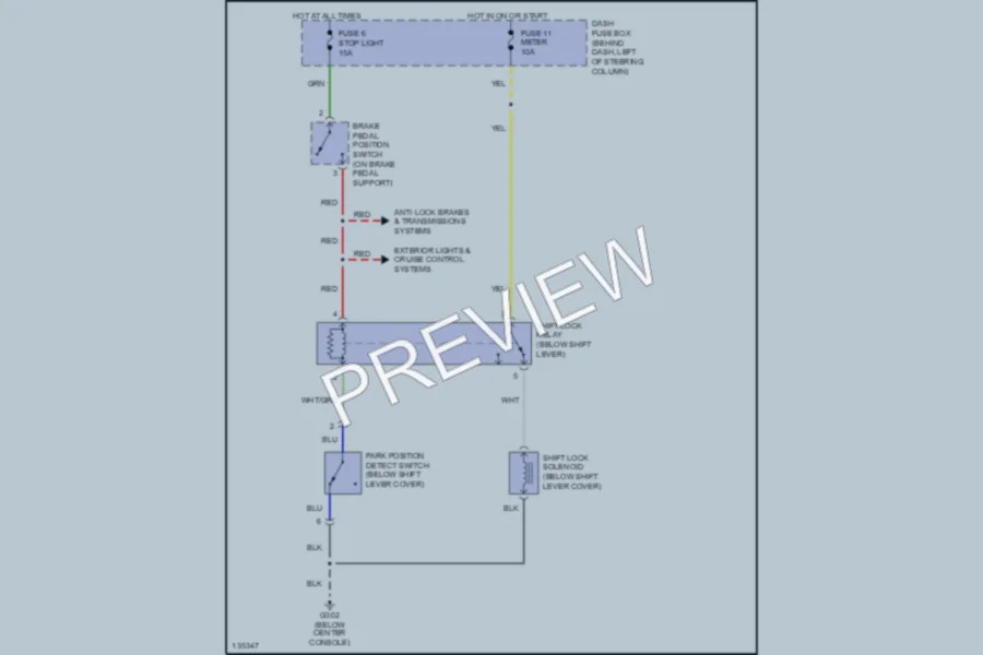 2001 Honda Passport Shift Interlocks wiring diagram preview