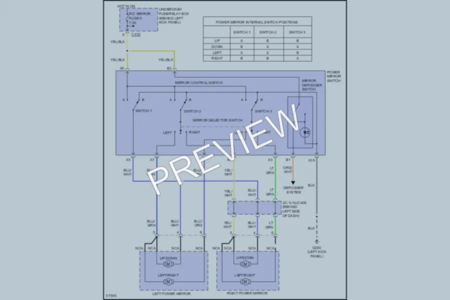 2001 Honda Prelude Power Mirrors wiring diagram preview