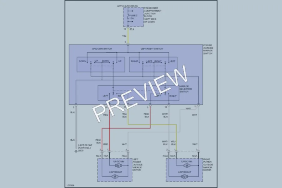 2001 Hyundai SantaFe Power Mirrors wiring diagram preview