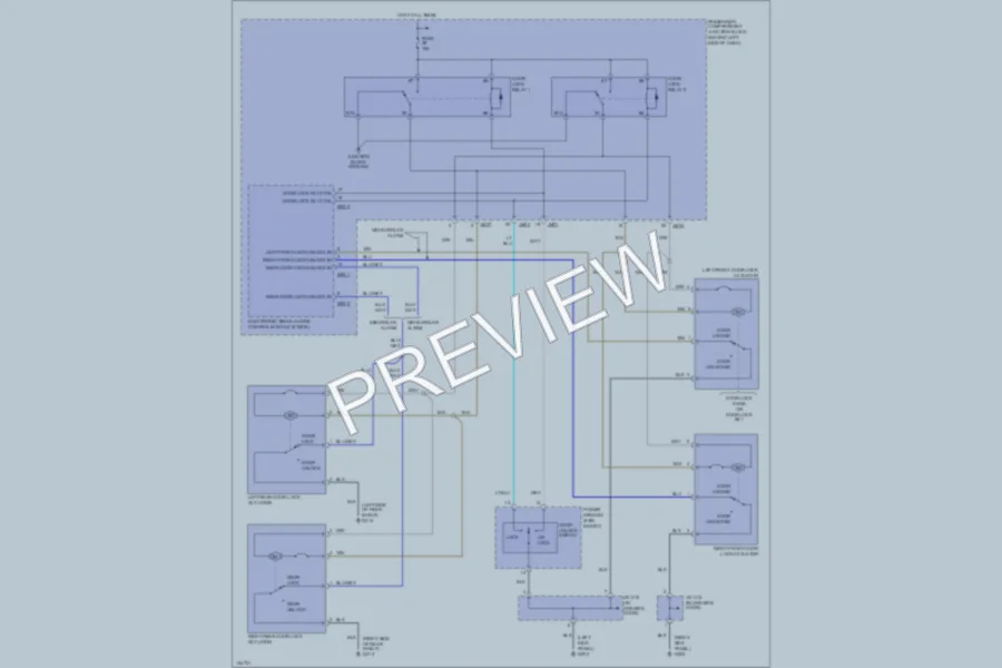 2001 Hyundai Sonata Power Door Locks wiring diagram preview