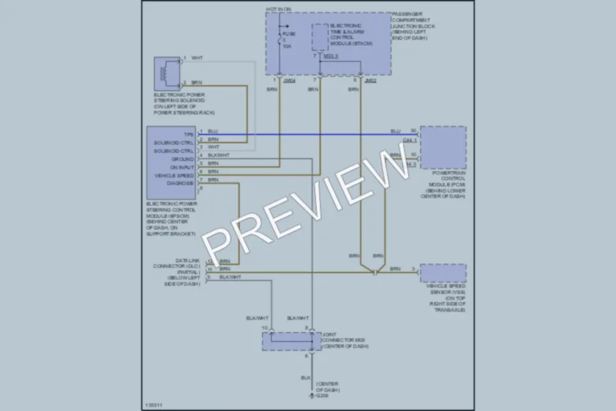 2001 Hyundai XG300 Electronic Power Steering wiring diagram preview