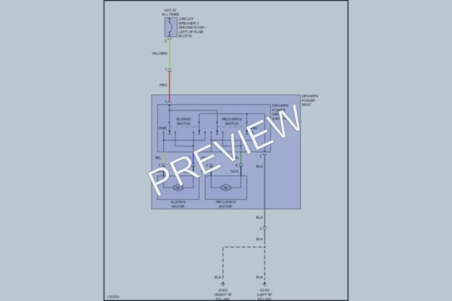 2001 Infiniti G20 Power Seats wiring diagram preview