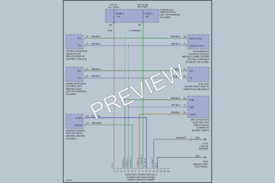 2001 Infiniti G20t Computer Data Lines wiring diagram preview