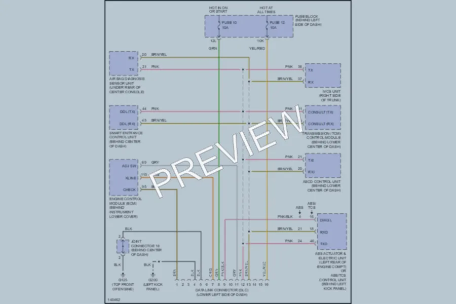 2001 Infiniti I30t Computer Data Lines wiring diagram preview