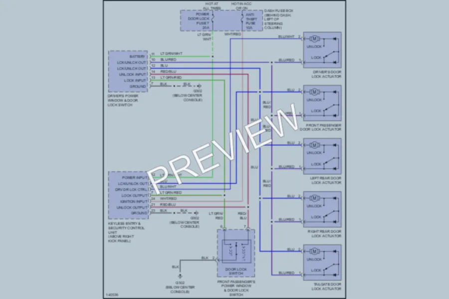 2001 Isuzu Rodeo Power Door Locks wiring diagram preview