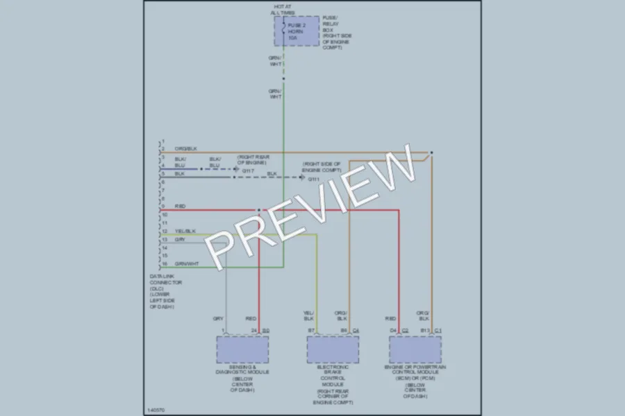 2001 Isuzu RodeoSport Computer Data Lines wiring diagram preview
