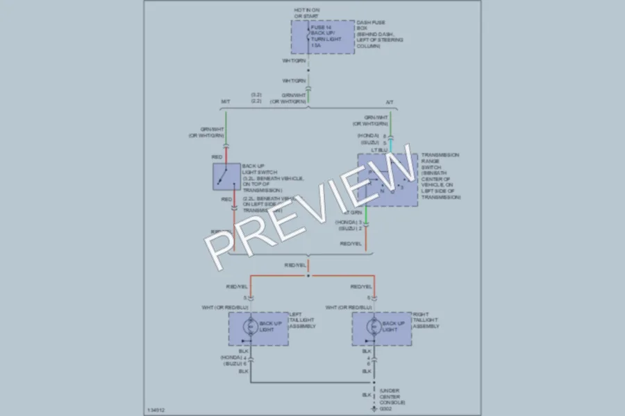 2001 Isuzu RodeoSport Exterior Lights wiring diagram preview