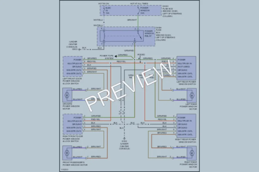 2001 Isuzu RodeoSport Power Windows wiring diagram preview