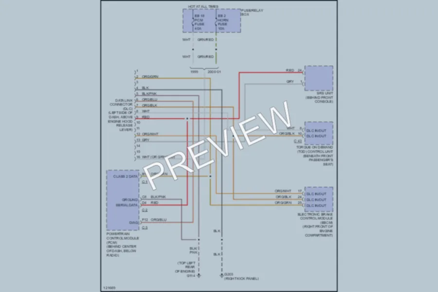 2001 Isuzu VehiCROSS Computer Data Lines wiring diagram preview