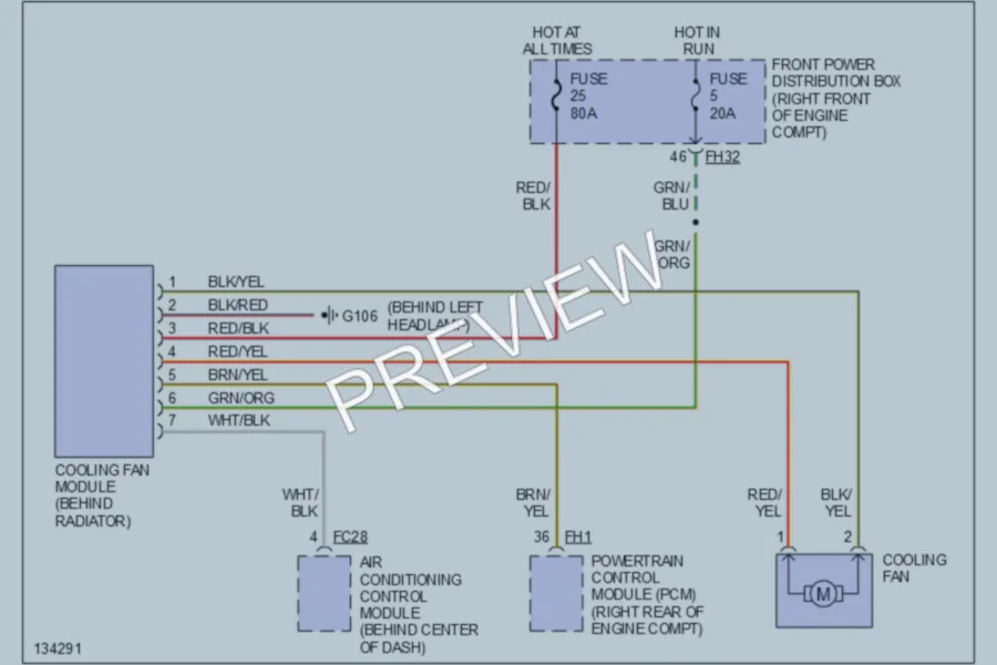 2001 Jaguar SType Cooling Fan wiring diagram preview