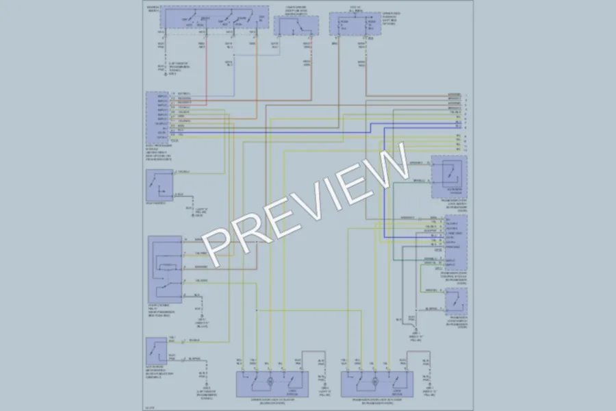 2001 Jaguar XK8 Power Door Locks wiring diagram preview