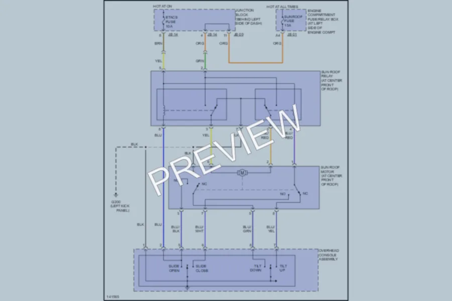 2001 Kia Optima Power Top Sunroof wiring diagram preview