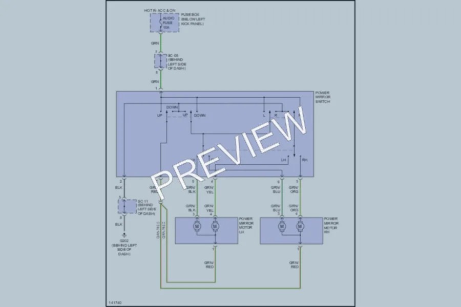 2001 Kia Spectra Power Mirrors wiring diagram preview