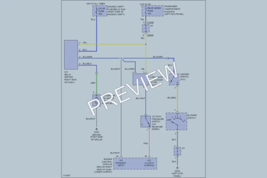 2001 Kia Sportage Cooling Fan wiring diagram preview