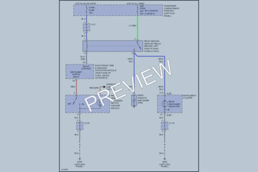 2001 Kia Sportage Defoggers wiring diagram preview