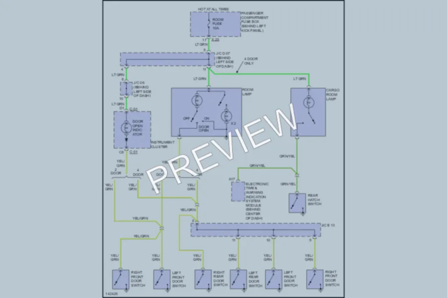 2001 Kia Sportage Interior Lights wiring diagram preview