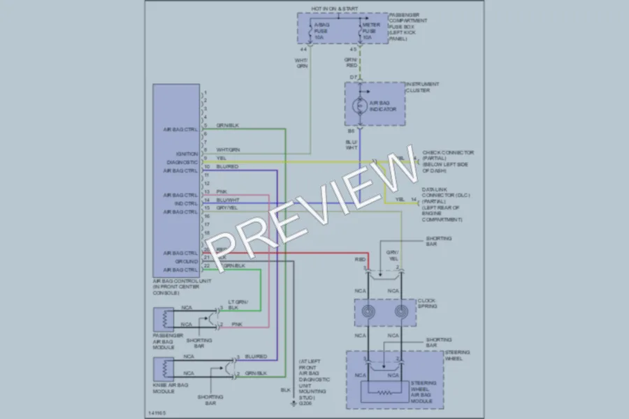 2001 Kia Sportage Supplemental Restraints wiring diagram preview