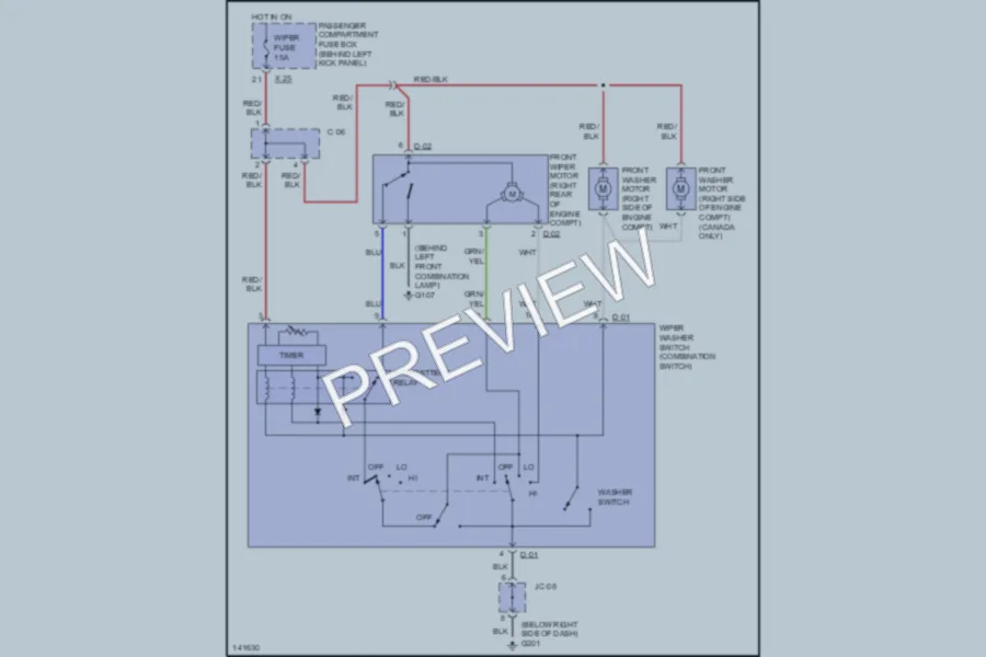 2001 Kia Sportage Wiper Washer wiring diagram preview