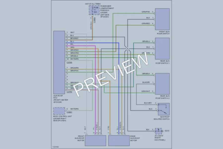 2001 LandRover Discovery Power Top Sunroof wiring diagram preview