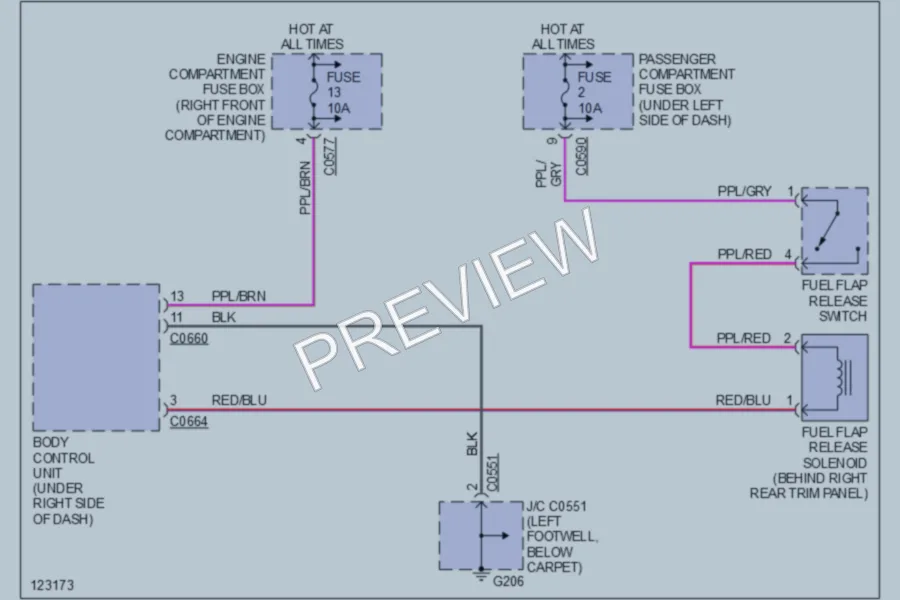 2001 LandRover Discovery Trunk Tailgate Fuel Door wiring diagram preview