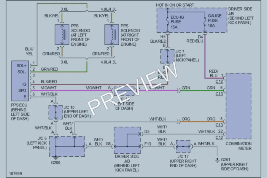 2001 Lexus GS430 Electronic Power Steering wiring diagram preview