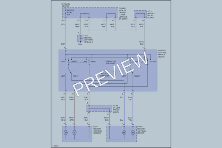 2001 Lexus IS300 Power Mirrors wiring diagram preview