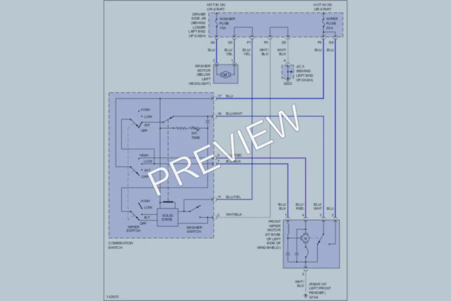 2001 Lexus IS300 Wiper Washer wiring diagram preview