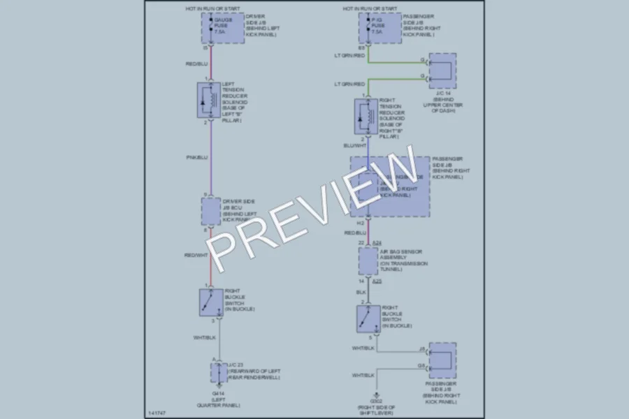2001 Lexus LS430 Passive Restraints wiring diagram preview