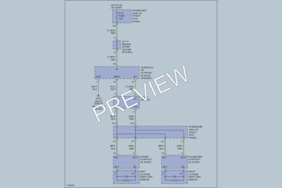 2001 Lexus LS430 Power Mirrors wiring diagram preview