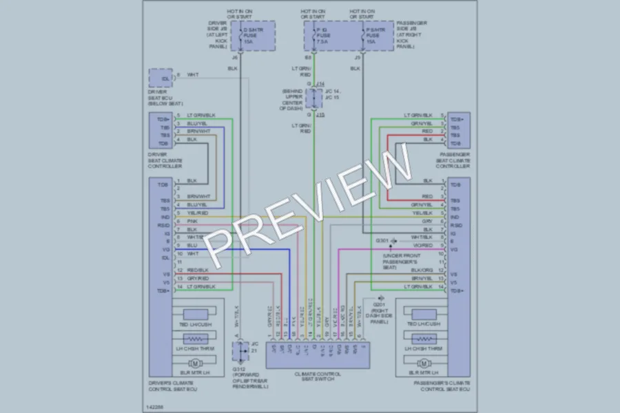 2001 Lexus LS430 Power Seats wiring diagram preview