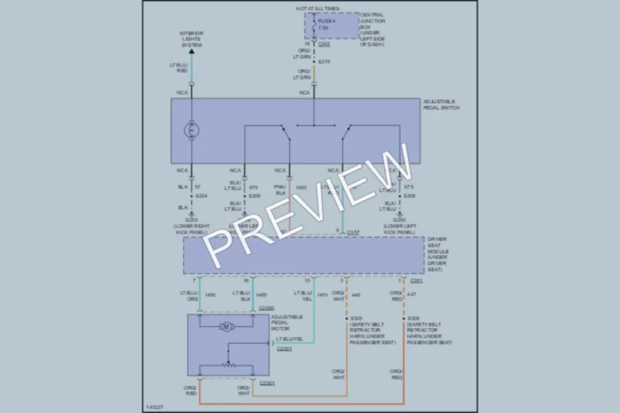 2001 Lincoln Navigator Memory Systems wiring diagram preview