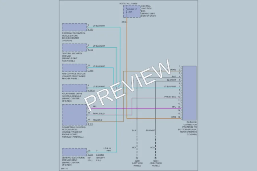 2001 Mazda B2300 Computer Data Lines wiring diagram preview