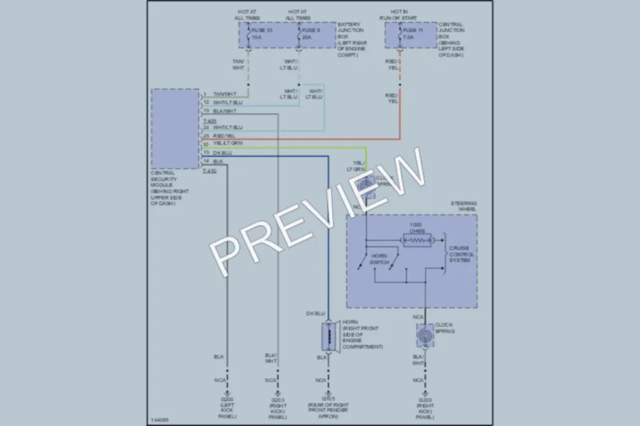 2001 Mazda B4000 Horn wiring diagram preview