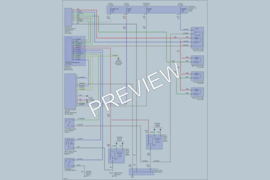 2001 Mazda Millenia Power Door Locks wiring diagram preview