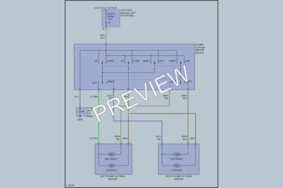 2001 Mazda Protege Power Mirrors wiring diagram preview
