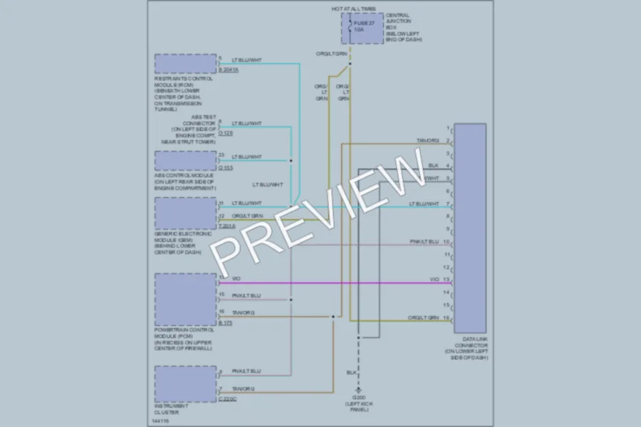 2001 Mazda Tribute Computer Data Lines wiring diagram preview